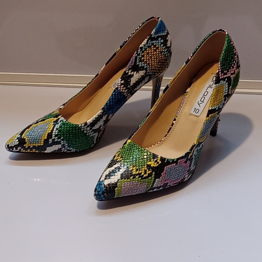 Multicolor Snakeskin‎ Heels Size 10